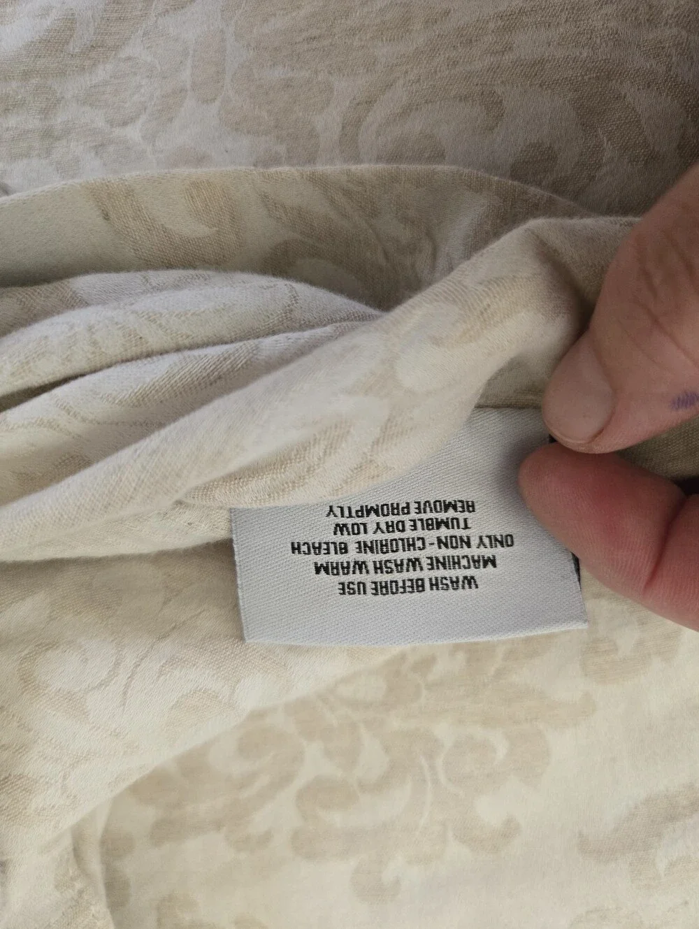 William Sonoma Home Queen Full Duvet Linen Cotton Blend Floral Pattern 96x87in